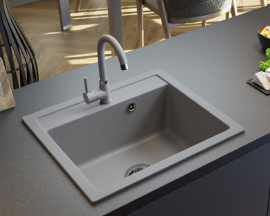 Sada VERY GRAY: Granitový drez Decoro 0.0 + Batérie + sifón