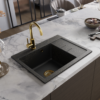 Sada GOLD PREMIUM: Granitový drez Luxor 1.0s + Batérie + sifón