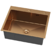 Nerezový drez s PVD technológiou Velaris Rosegold 60x50 cm + Sifón (v farbe drezu) + Odkvapávací kôš + Dávkovač čistiaceho prostriedku - Image 2