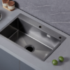 Nerezový drez s PVD technológiou Glacia Dark 68x45 cm + Sifón + Montážne úchyty na pracovnú dosku + Odkvapávací kôš + Dávkovač mydla - Image 3