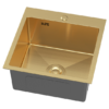 Nerezový drez s PVD technológiou Celvion GOLD 46x45 cm + Sifón - Image 2