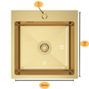 Nerezový drez s PVD technológiou Celvion GOLD 46x45 cm + Sifón - Image 6