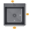 Nerezový drez s PVD technológiou Celvion Dark 46x45 cm + Sifón - Image 8