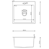 Nerezový drez s PVD technológiou Celvion Dark 46x45 cm + Sifón - Image 9