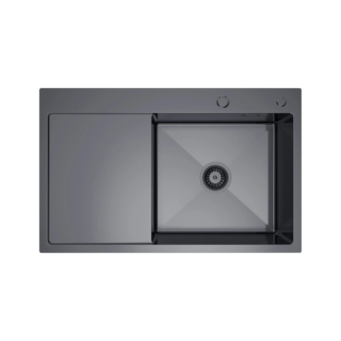 Nerezový drez Aurelia Dark L 78×49 cm + Sifón + Dávkovač čistiaceho prostriedku