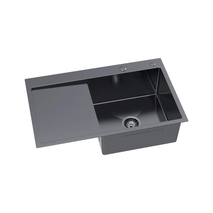 Nerezový drez Aurelia Dark L 78×49 cm + Sifón + Dávkovač čistiaceho prostriedku - Image 2